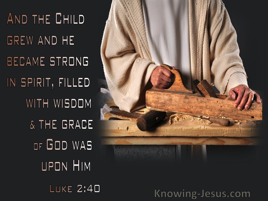 Luke 2:40 The Child Grew And Became Strong And Increase In Wisdom (beige)